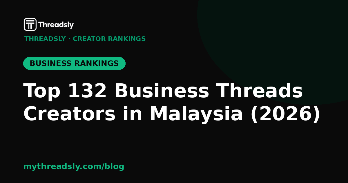 Top 132 Business Threads Creators in Malaysia (2026)