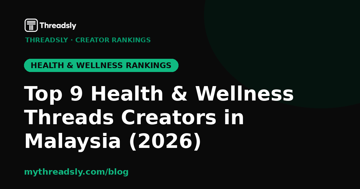Top 9 Health & Wellness Threads Creators in Malaysia (2026)