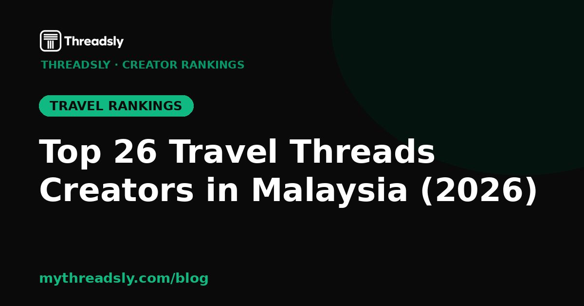 Top 26 Travel Threads Creators in Malaysia (2026)